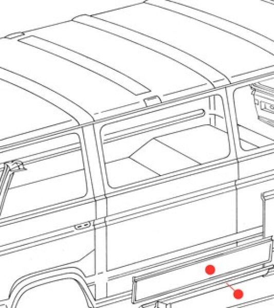 Seitenblech links mitte Seitenteil Mitte unten VW Bus T3 LHD 1.6-2.1 und Diesel T3 05.79-07.92 vergl. 251809559L